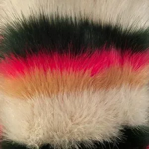 Crew Accessories J Crew Faux Fur Colorful Striped Scarf